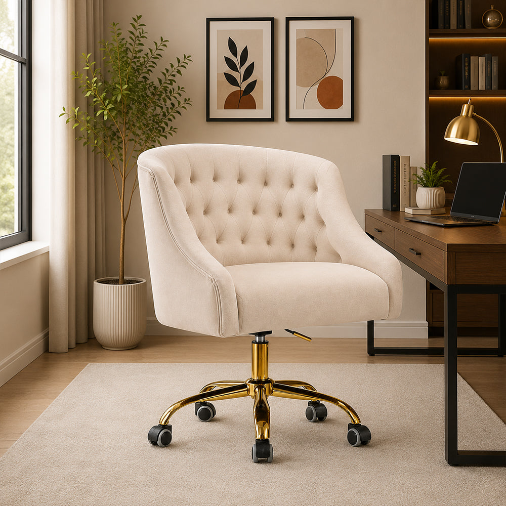 Clemence Office Chair |Beige