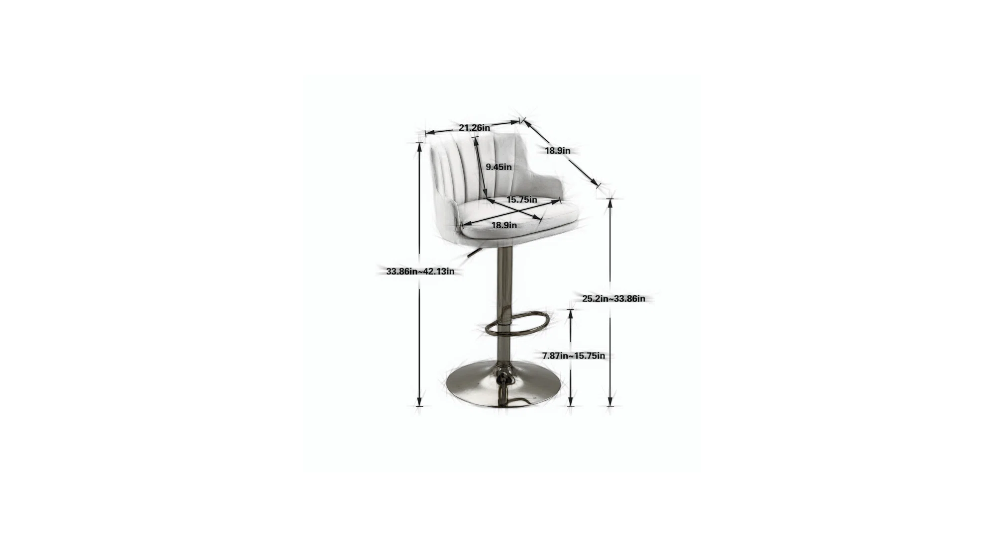 Oliver Bar Stool - Grey