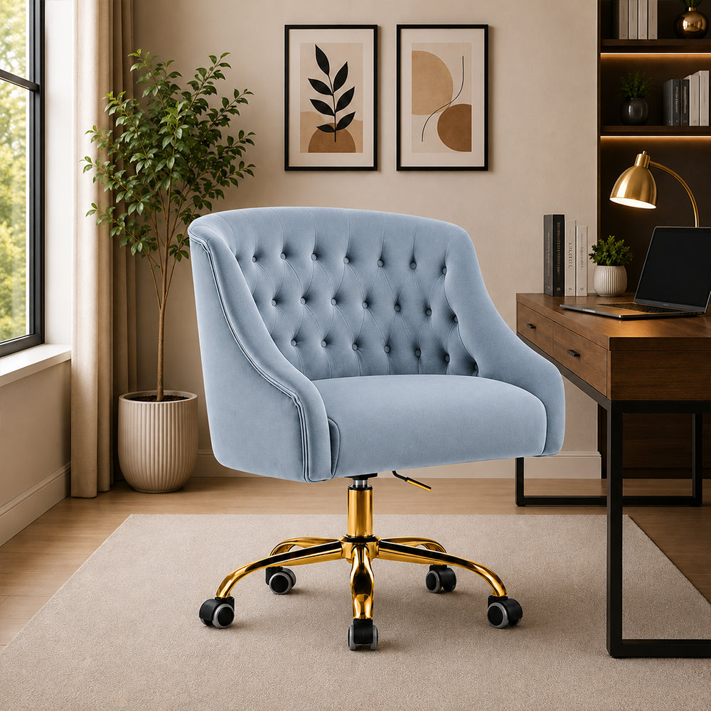 Clemence Office Chair |Sky Blue