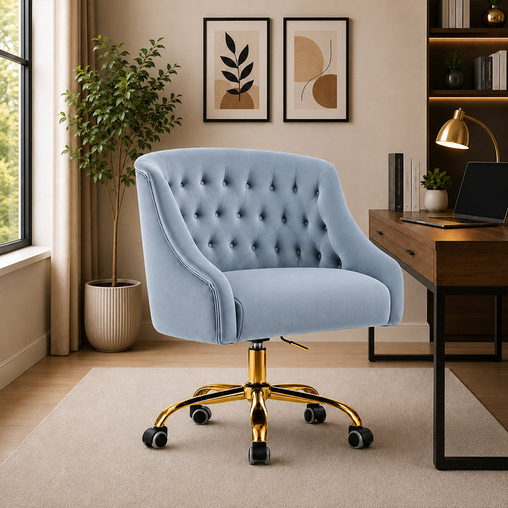 Clemence Office Chair |Sky Blue