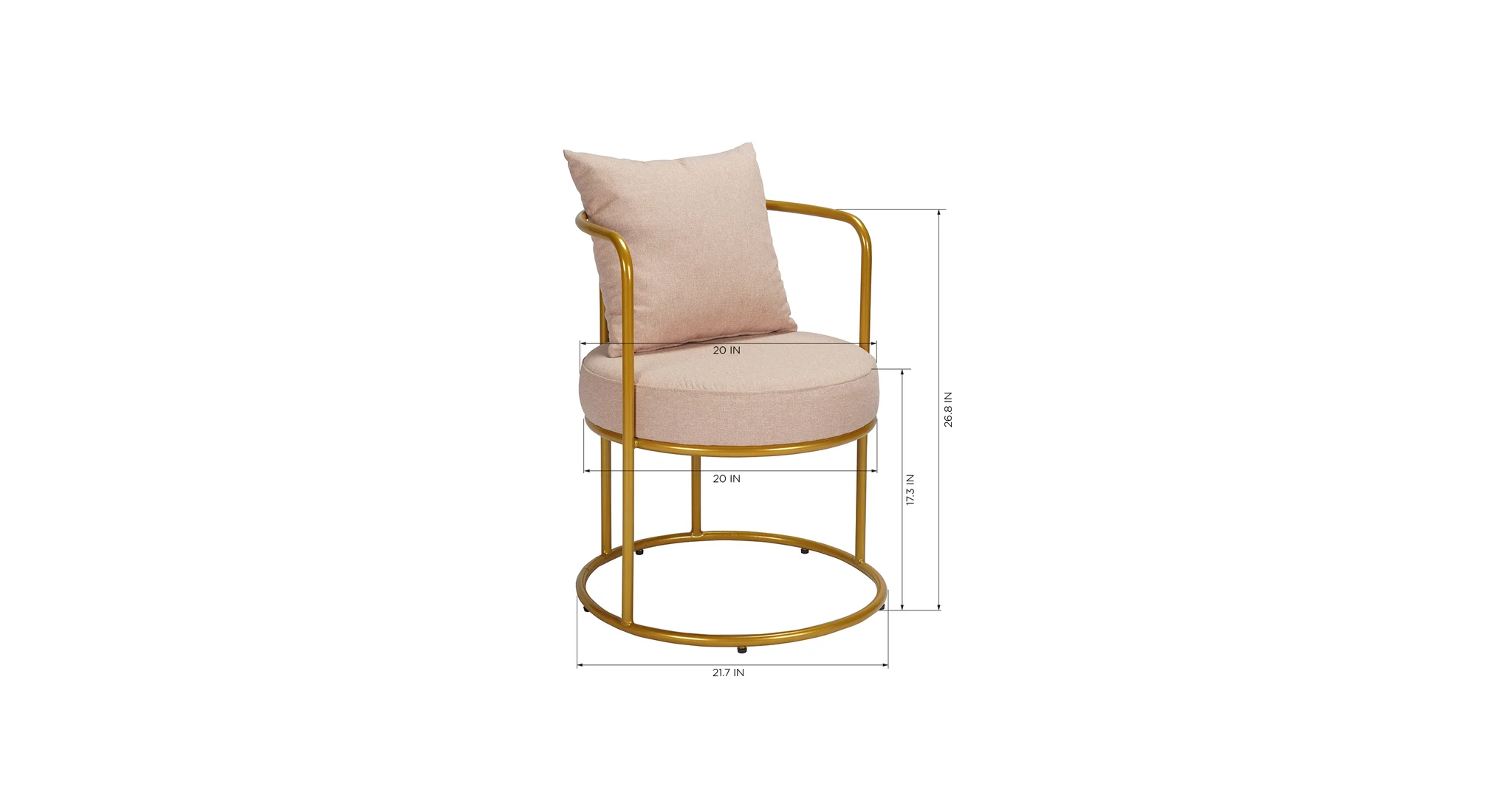 Allex Chair Pink | Minimalist Side Chair Blush Pink