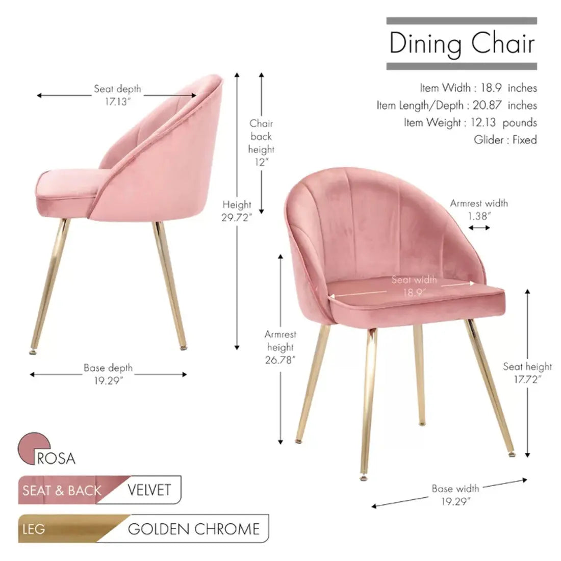 Hindmen Minimal Side Chair – Pink