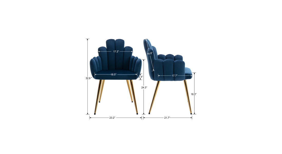 Trent Accent Chair Blue | Modern Fabric Accent Chair Navy Blue