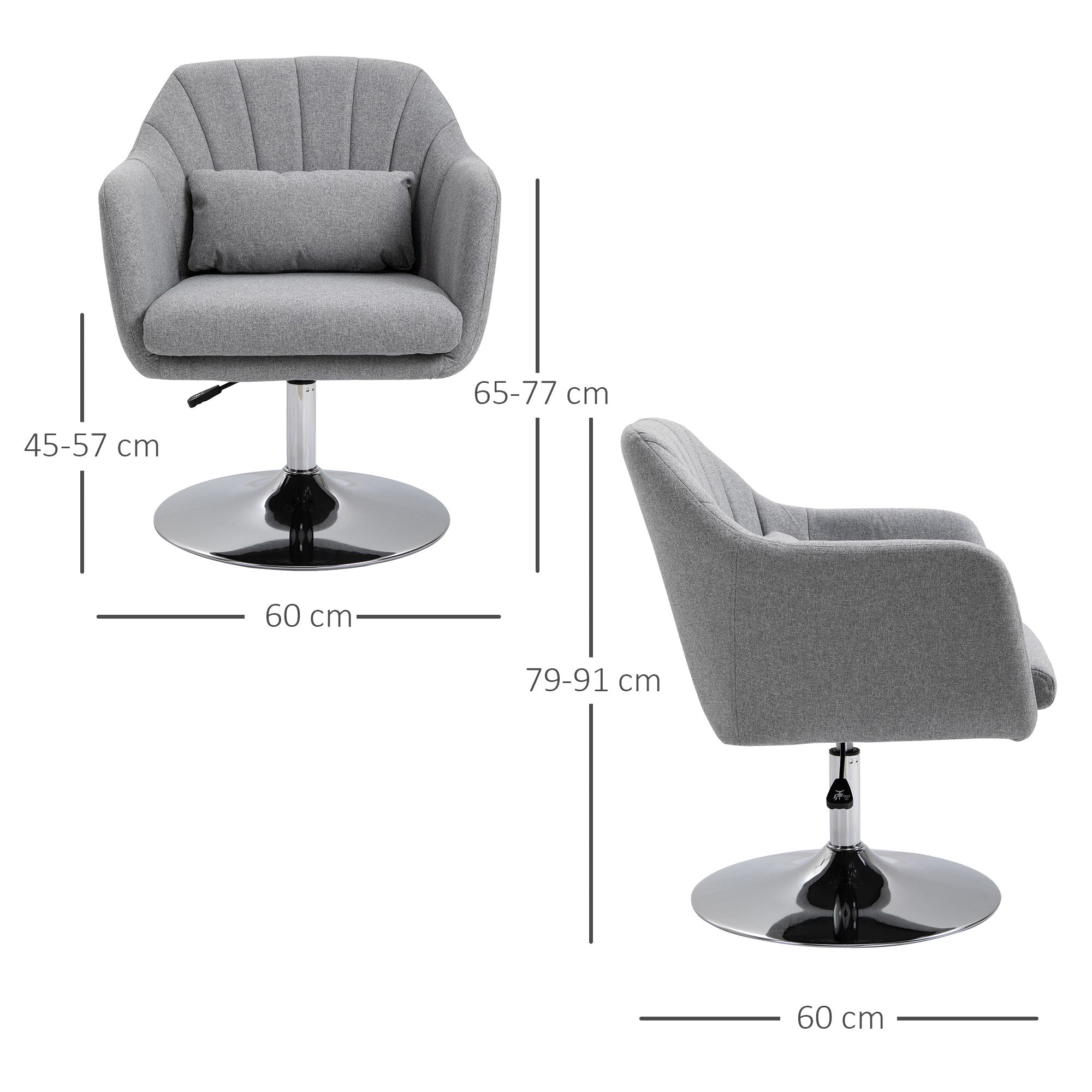 Boyd Swiel Bar Stool/Chair - Light Grey