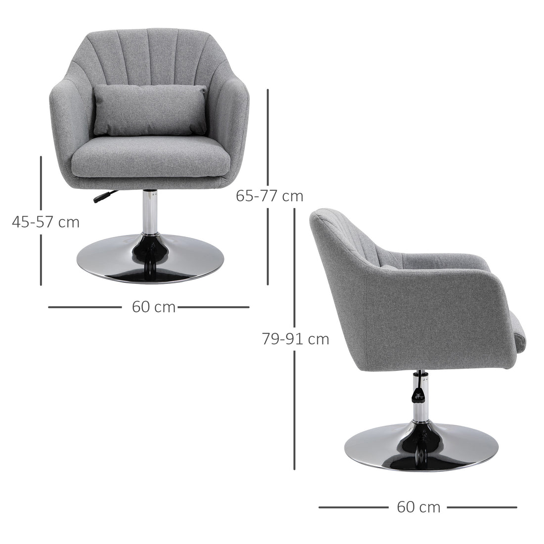 Boyd Swiel Bar Stool/Chair - Light Grey