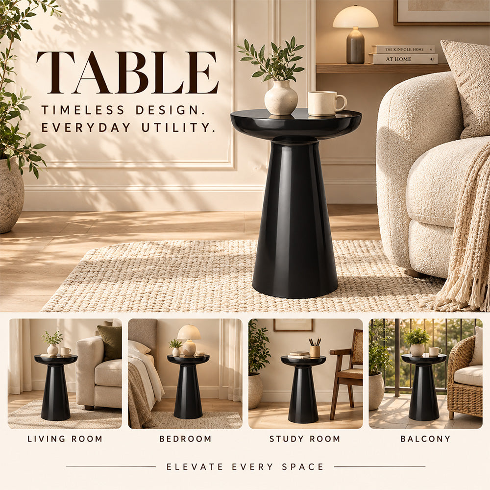 Modern Metal Round Pedestal Side Table