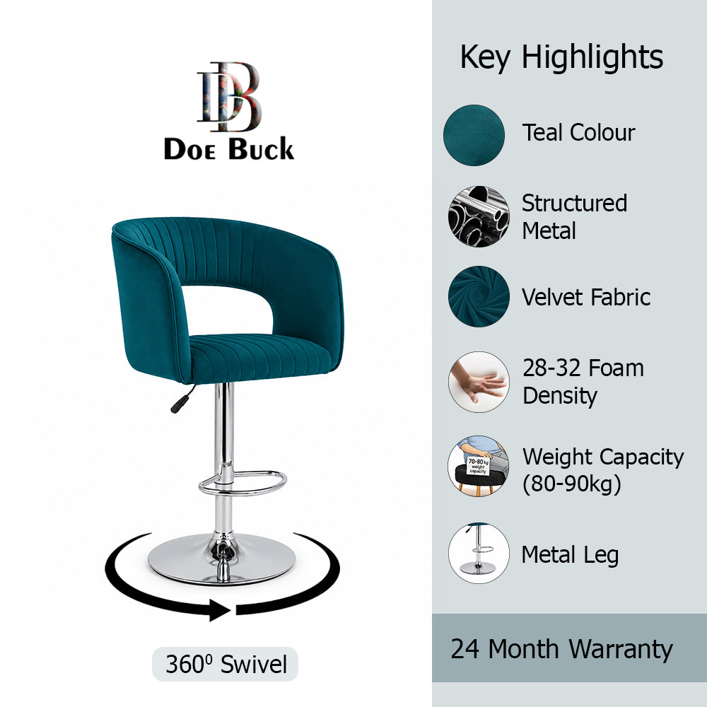 Doe Buck Dee Swiel Bar Stool|Teal