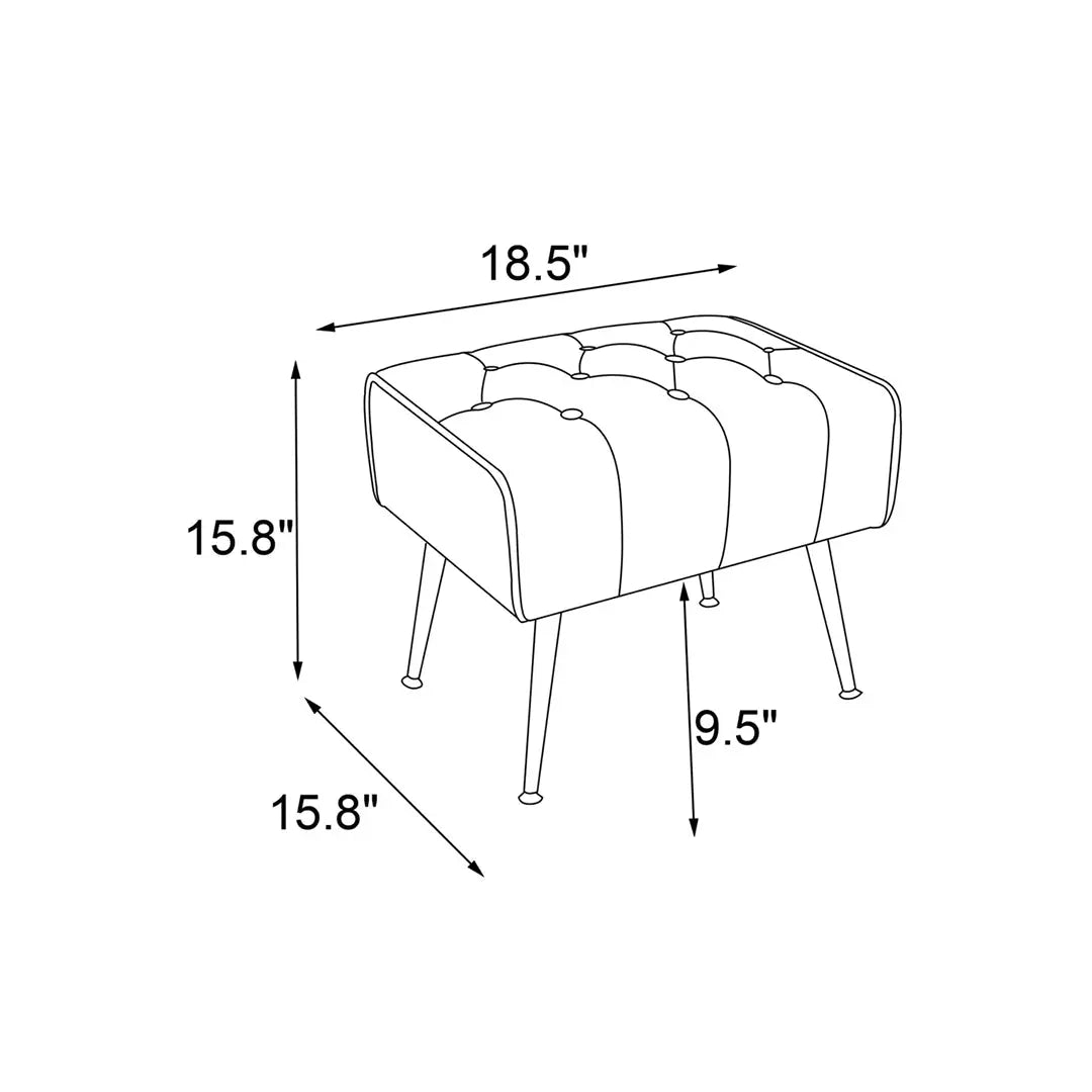 Danney Accent Chair with Ottoman - Pink