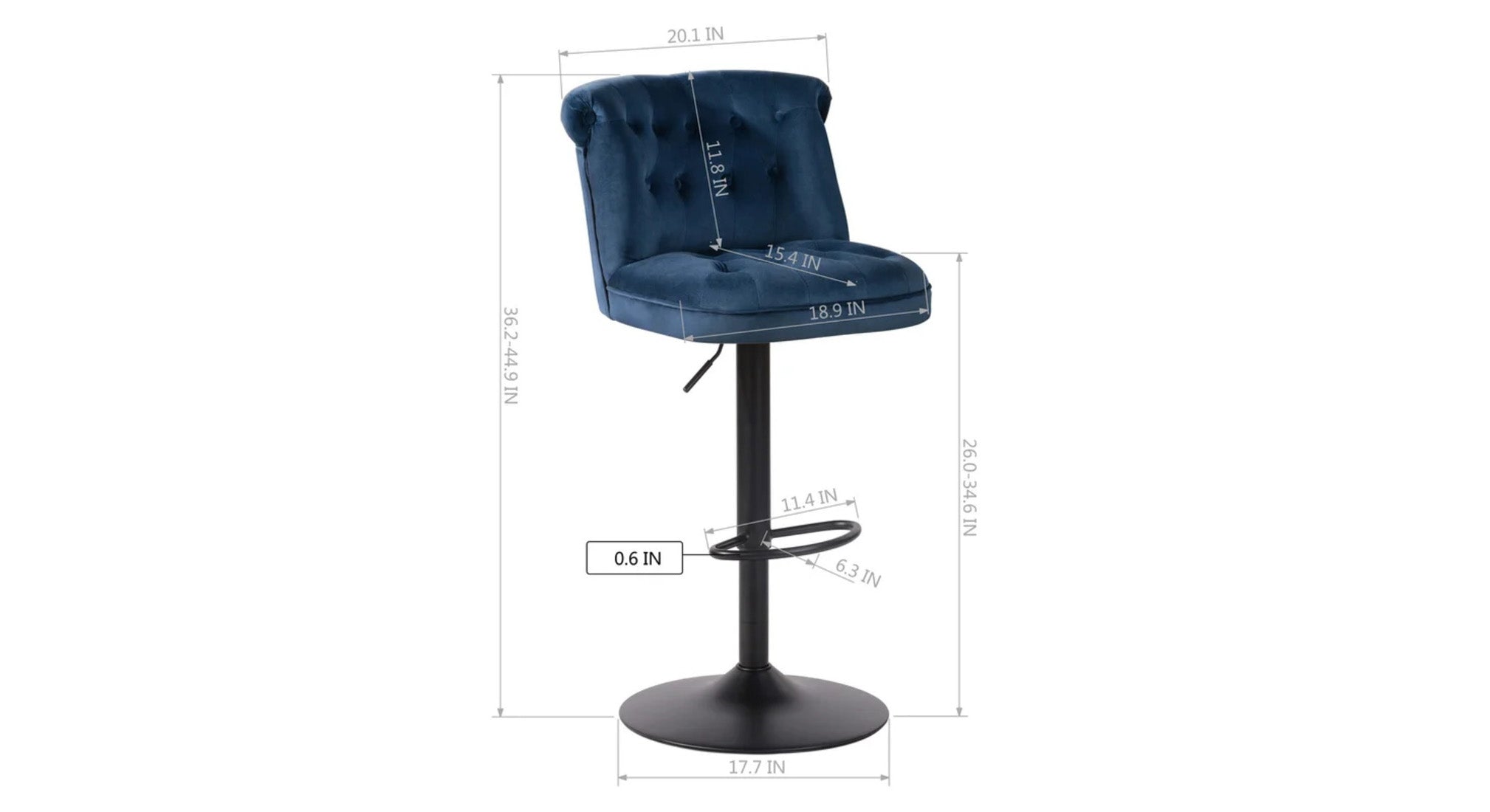 Cellan Swiel Adjustable Bar Stool - Blue