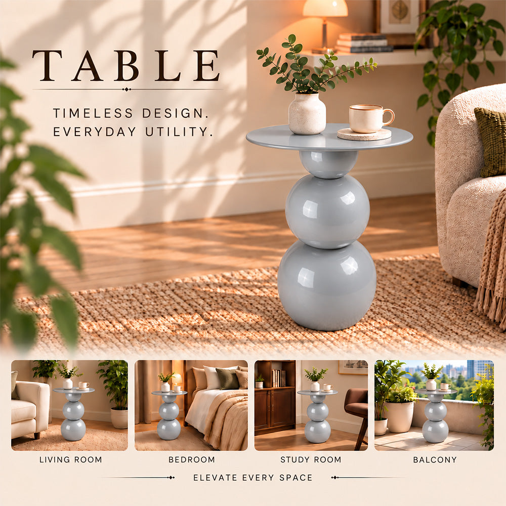 Modern Sculptural Side Table with Round Top