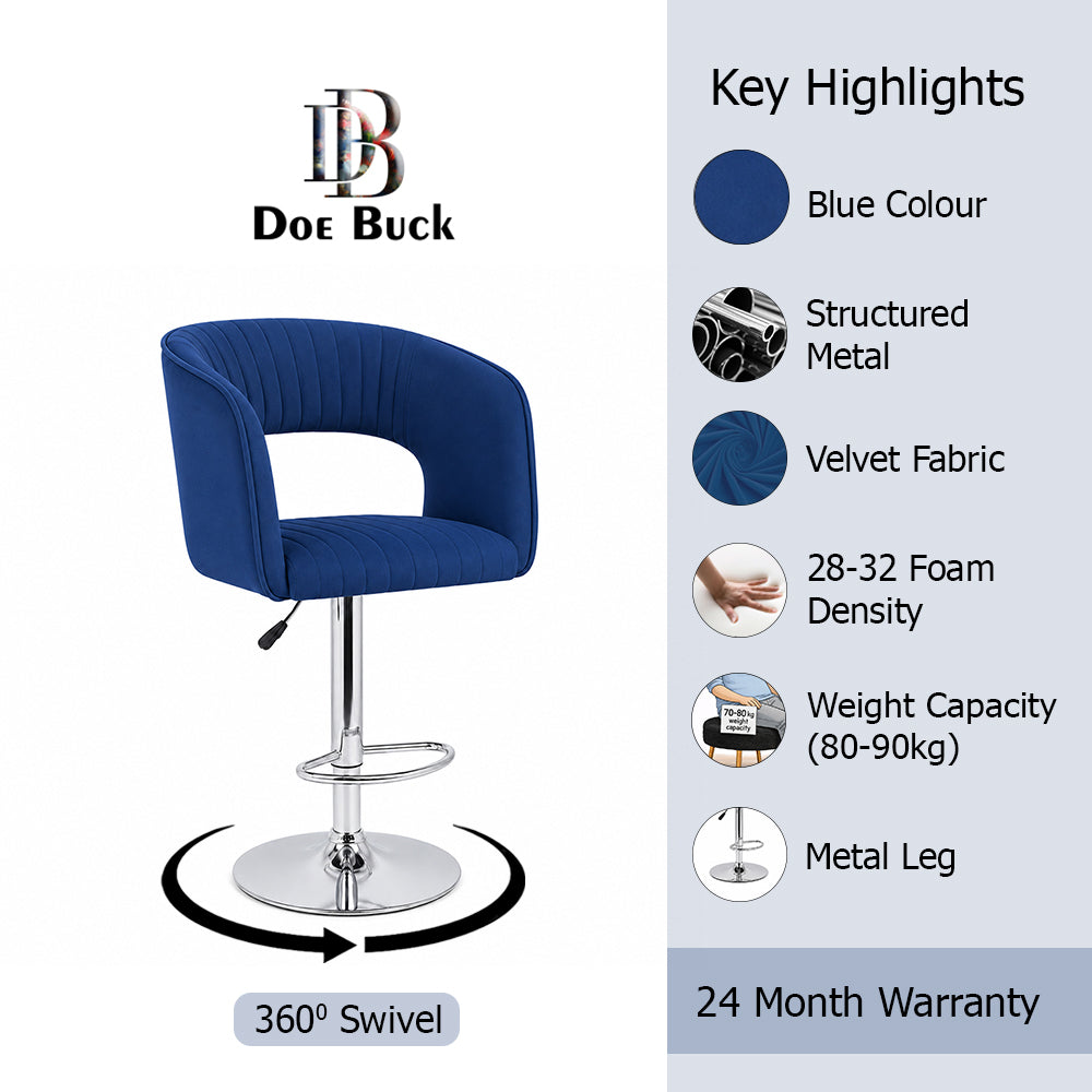 Doe Buck Dee Swiel Bar Stool|Blue