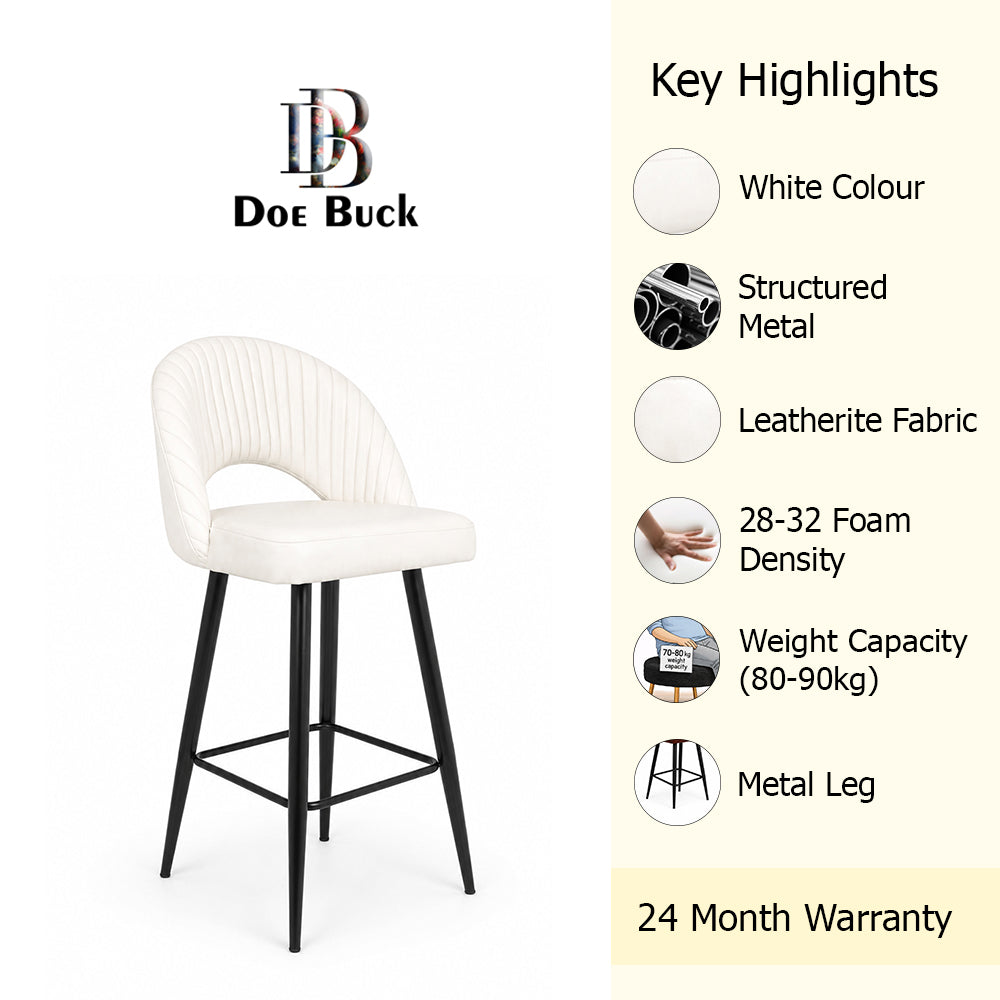 Doe Buck Elmore Bar Stool|White