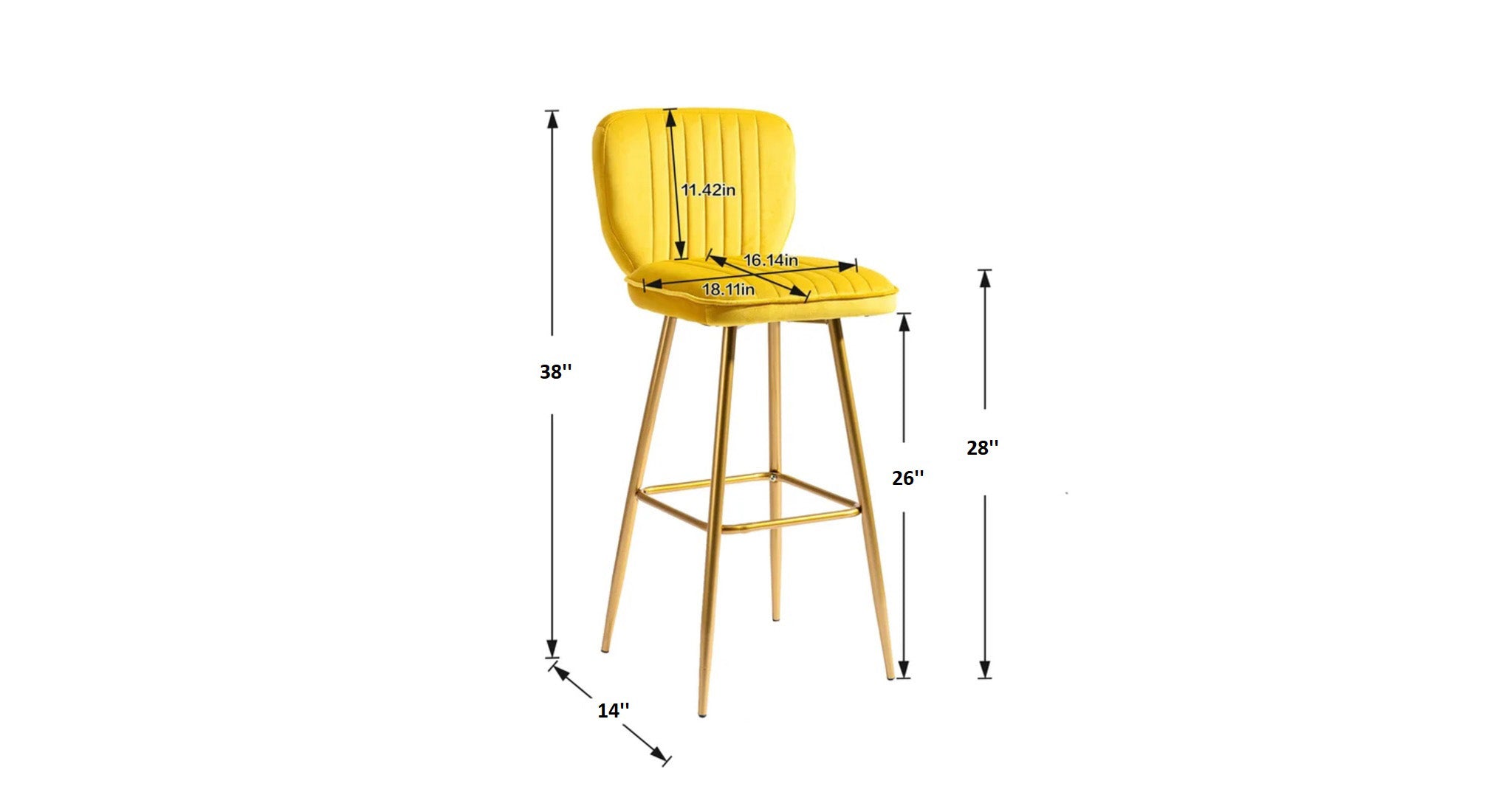 Rafael Bar Stool - Yellow