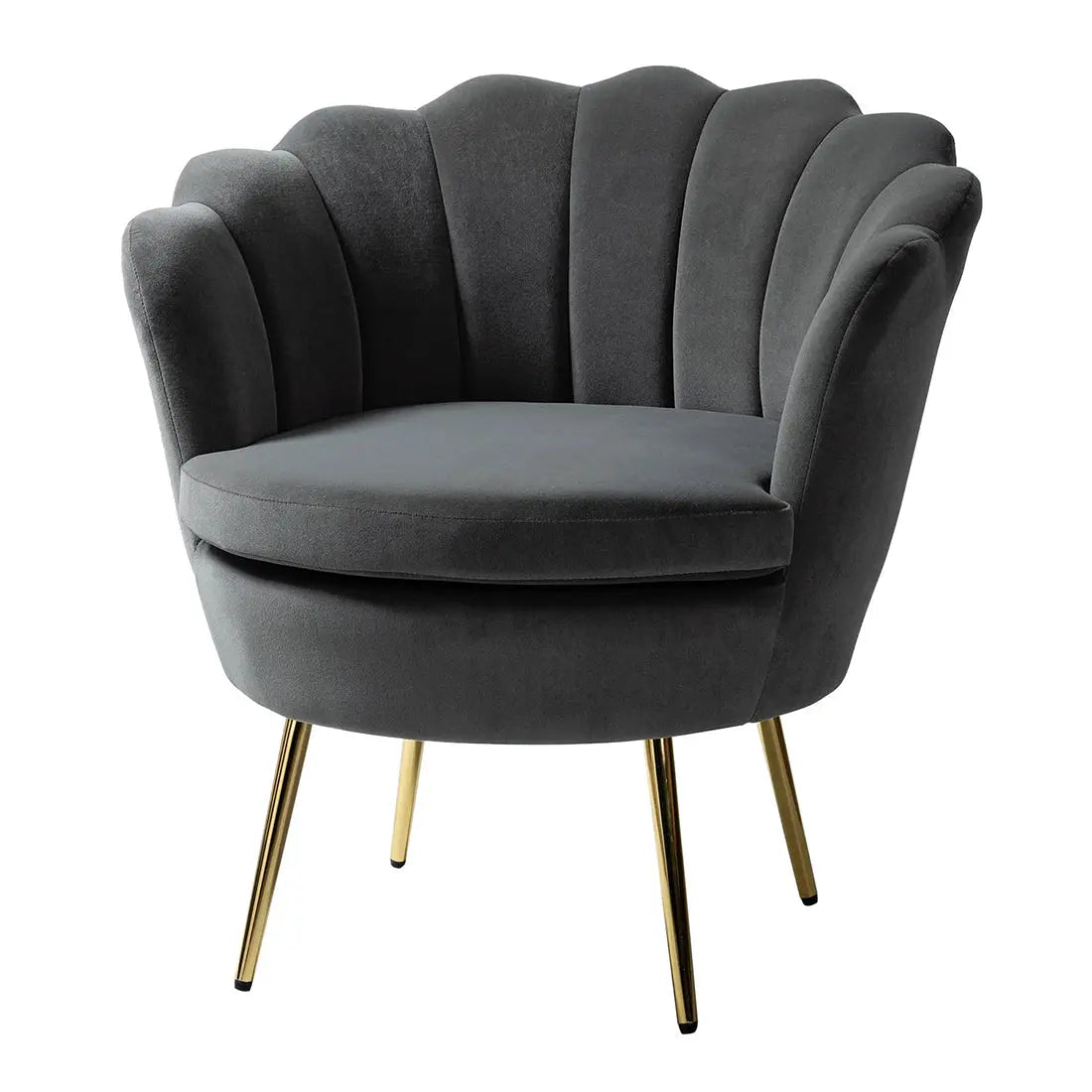 Shell Motif Accent Chair – Grey
