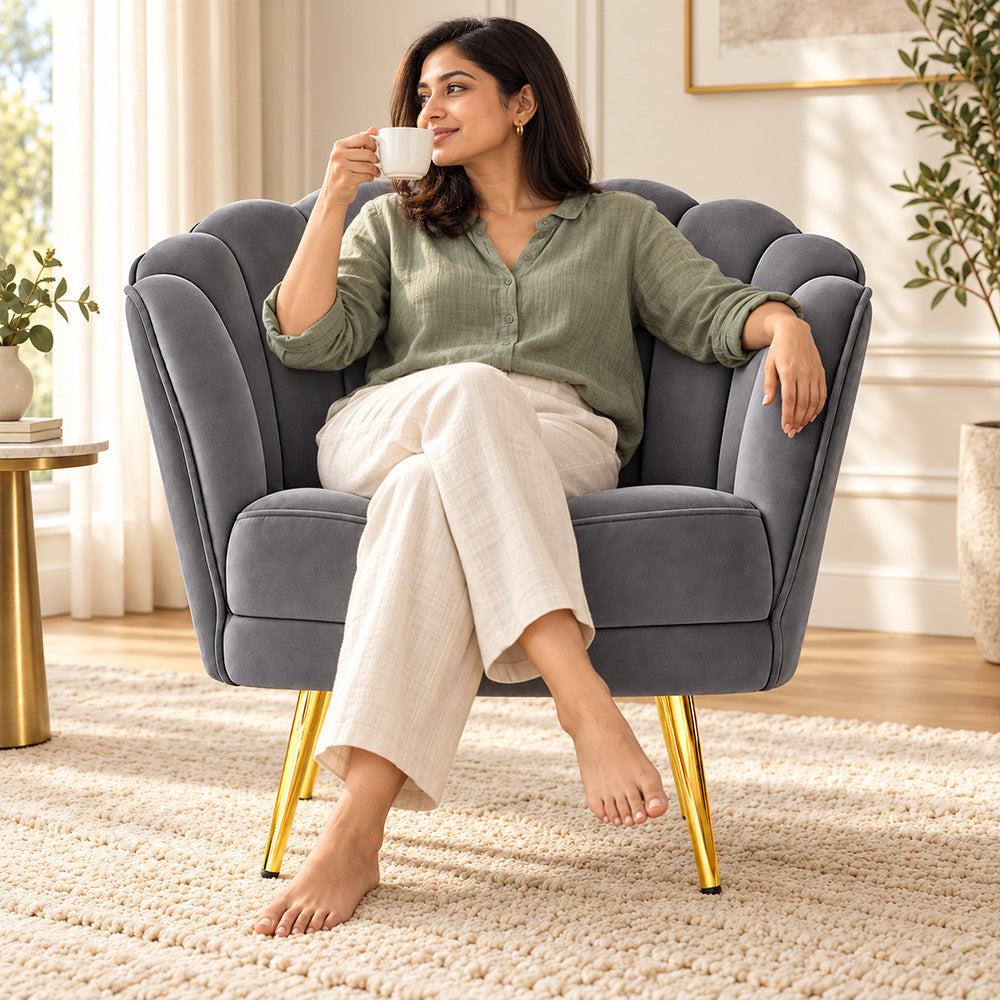 Shell Motif Accent Chair