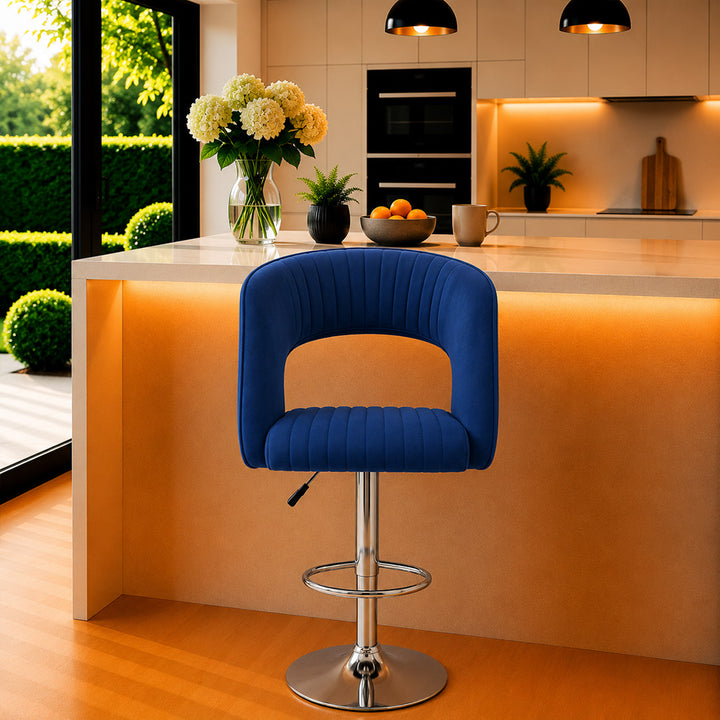 Doe Buck Dee Swiel Bar Stool|Blue