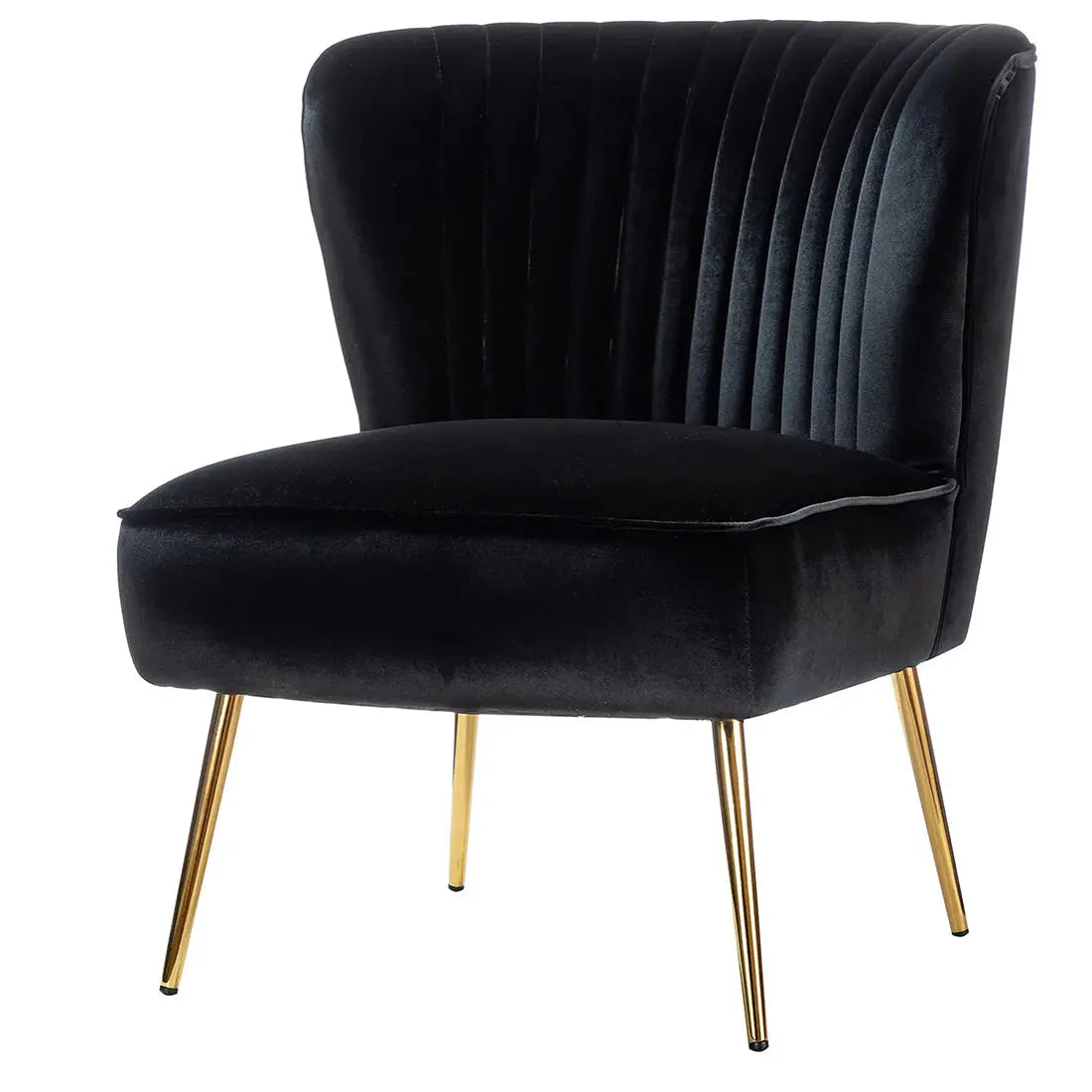 Luna Tufted Accent Chair – Black