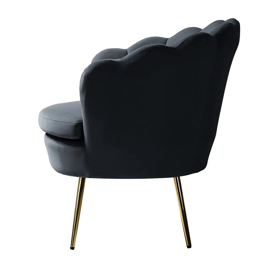 Shell Motif Accent Chair – Black