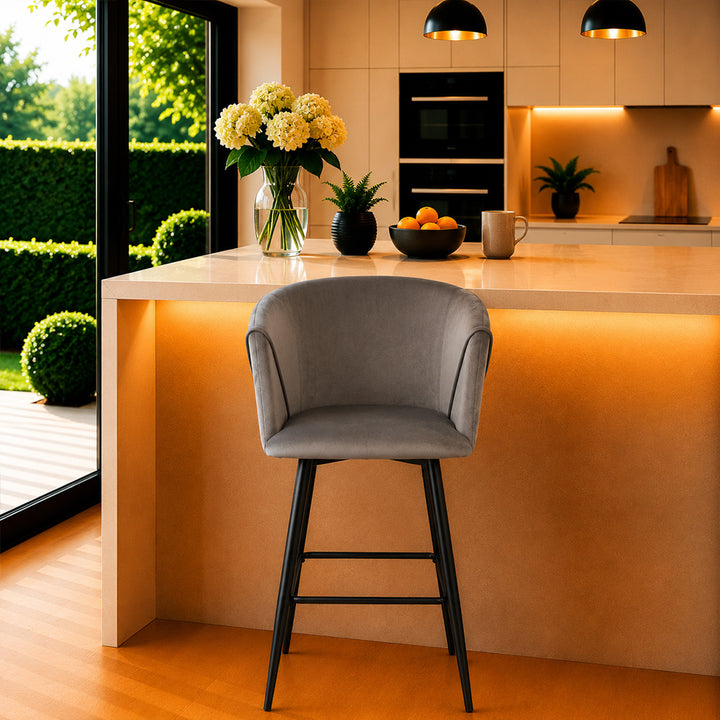 Doe Buck Clea Barstool|Grey
