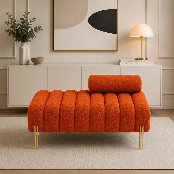 Doe Buck crest bench With Golden Legs|Orange