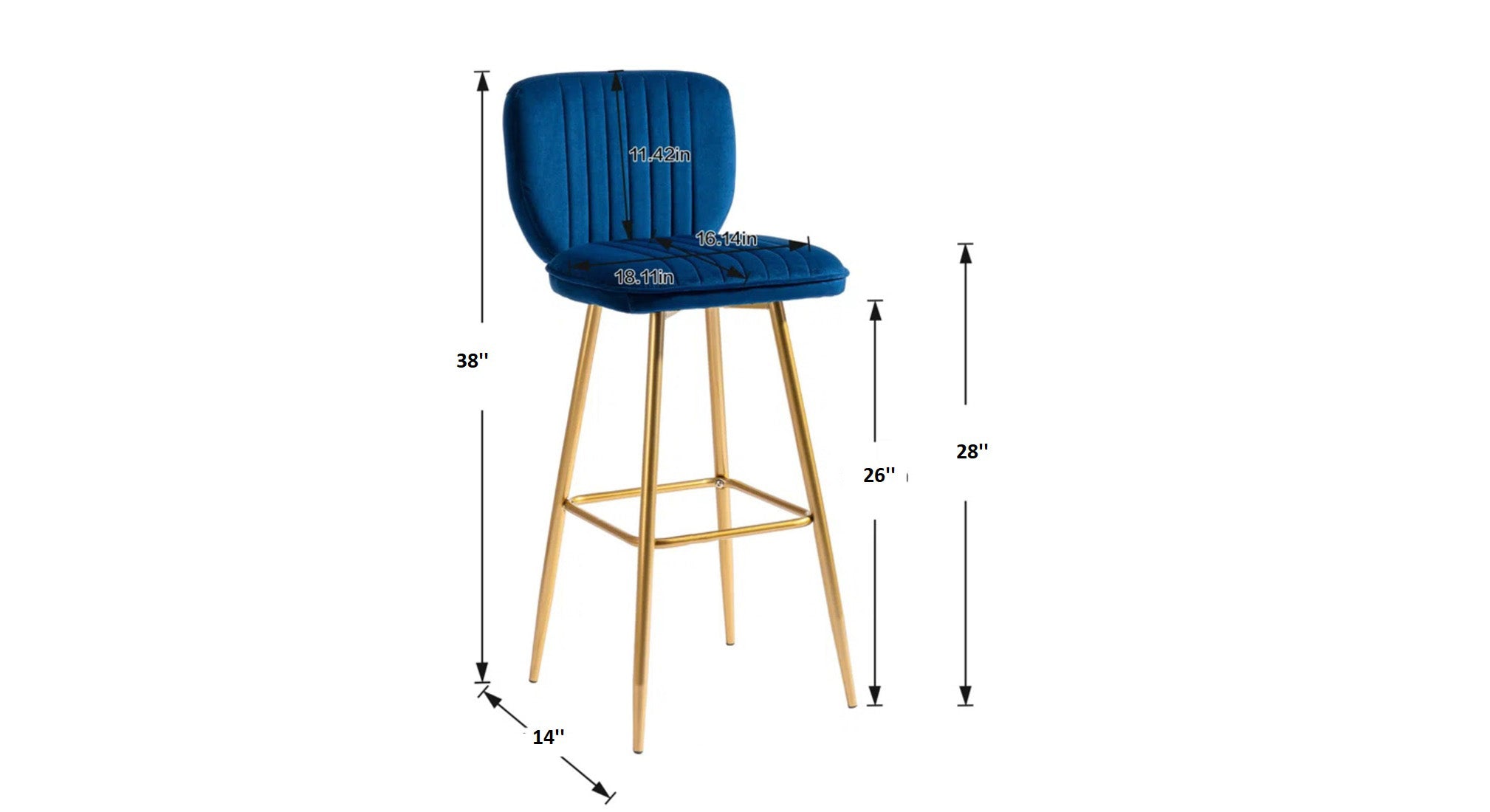 Rafael Bar Stool - Blue