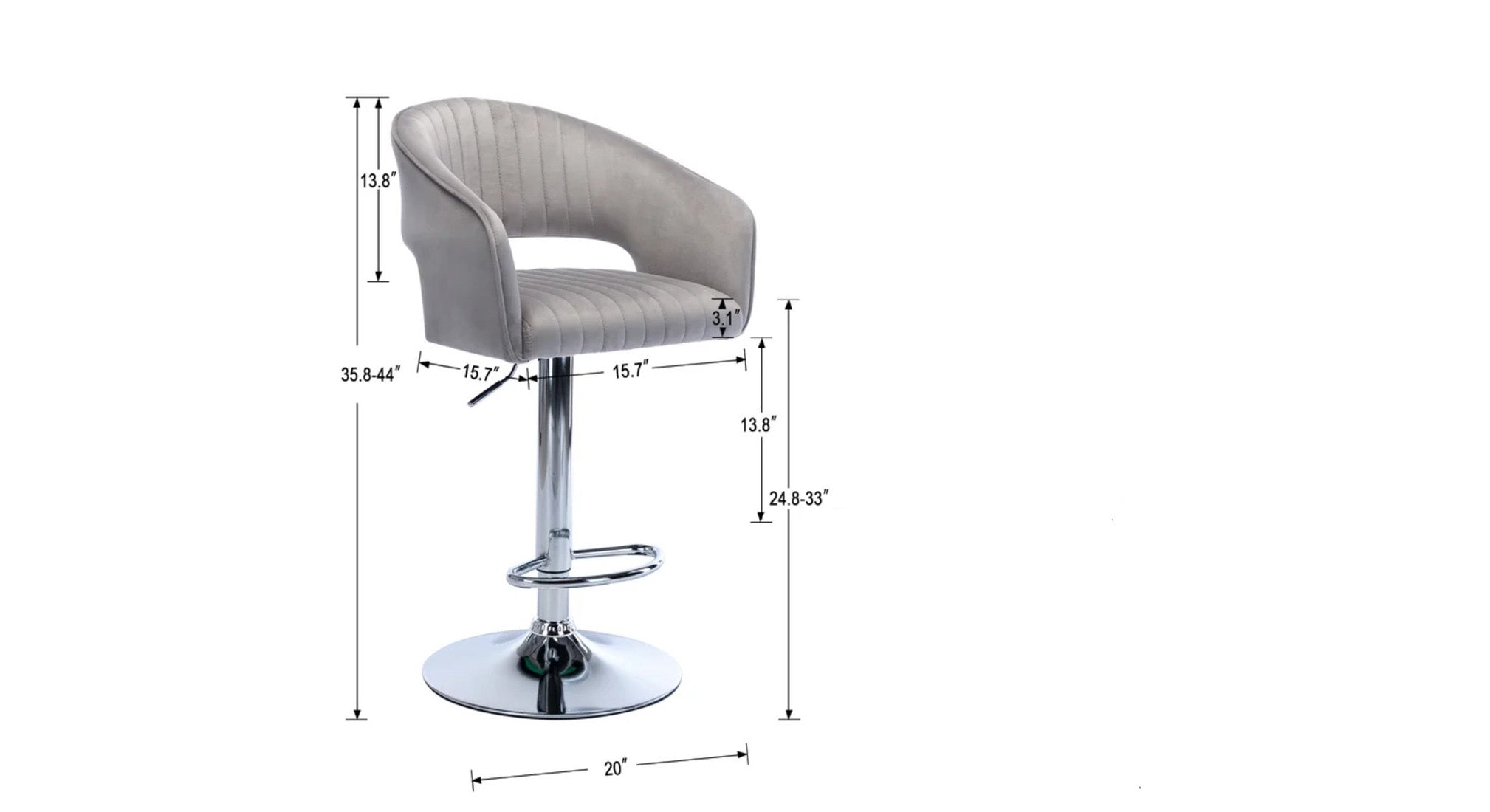 Dee Swiel Adjustable Bar Stool - Grey