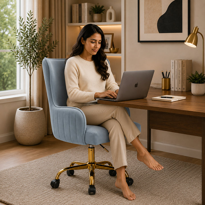 Adan Office Chair – Sky Blue