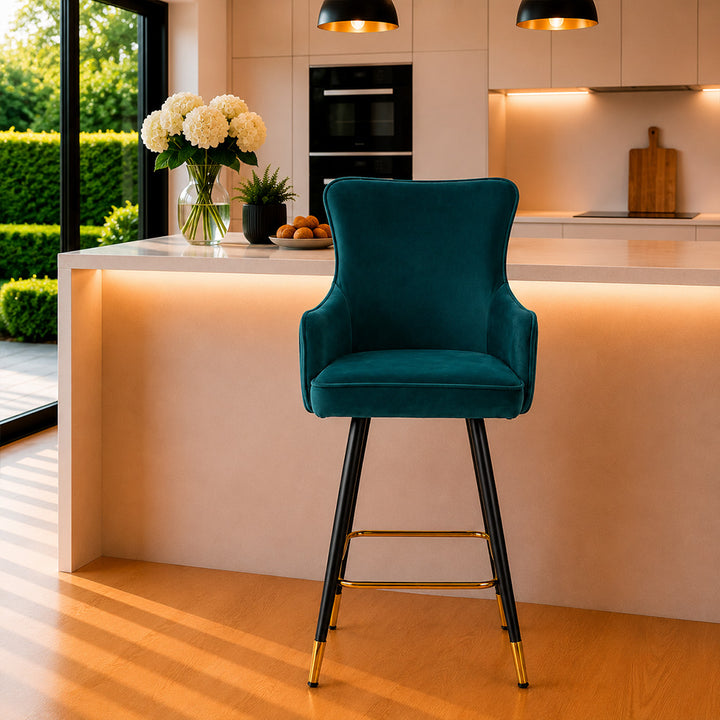 Doe Buck Nolen Barstool|Teal