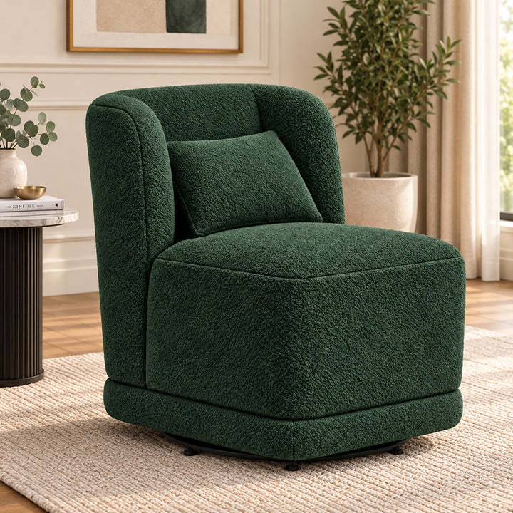 Schillar bouclé lounge chair in green