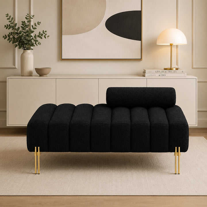 Doe Buck crest bench With Golden Legs|Black