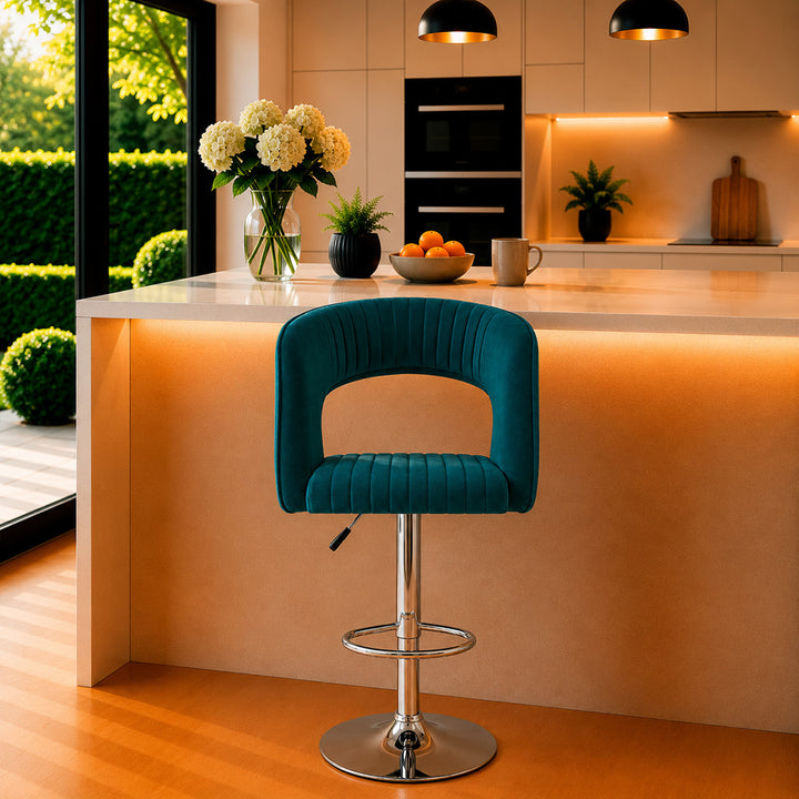 Doe Buck Dee Swiel Bar Stool|Teal
