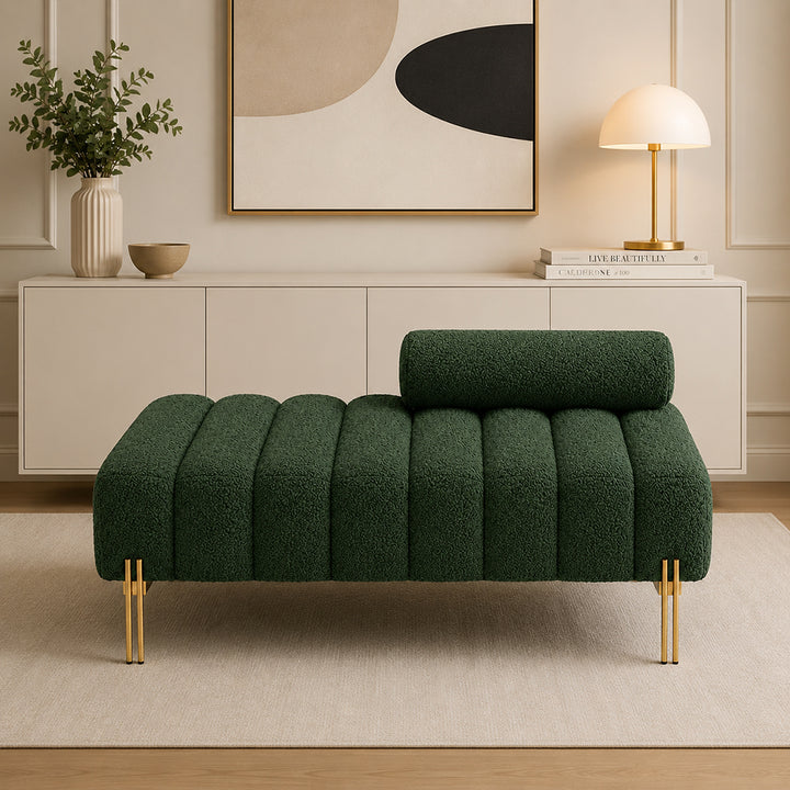 Doe Buck crest bench With Golden Legs|Green