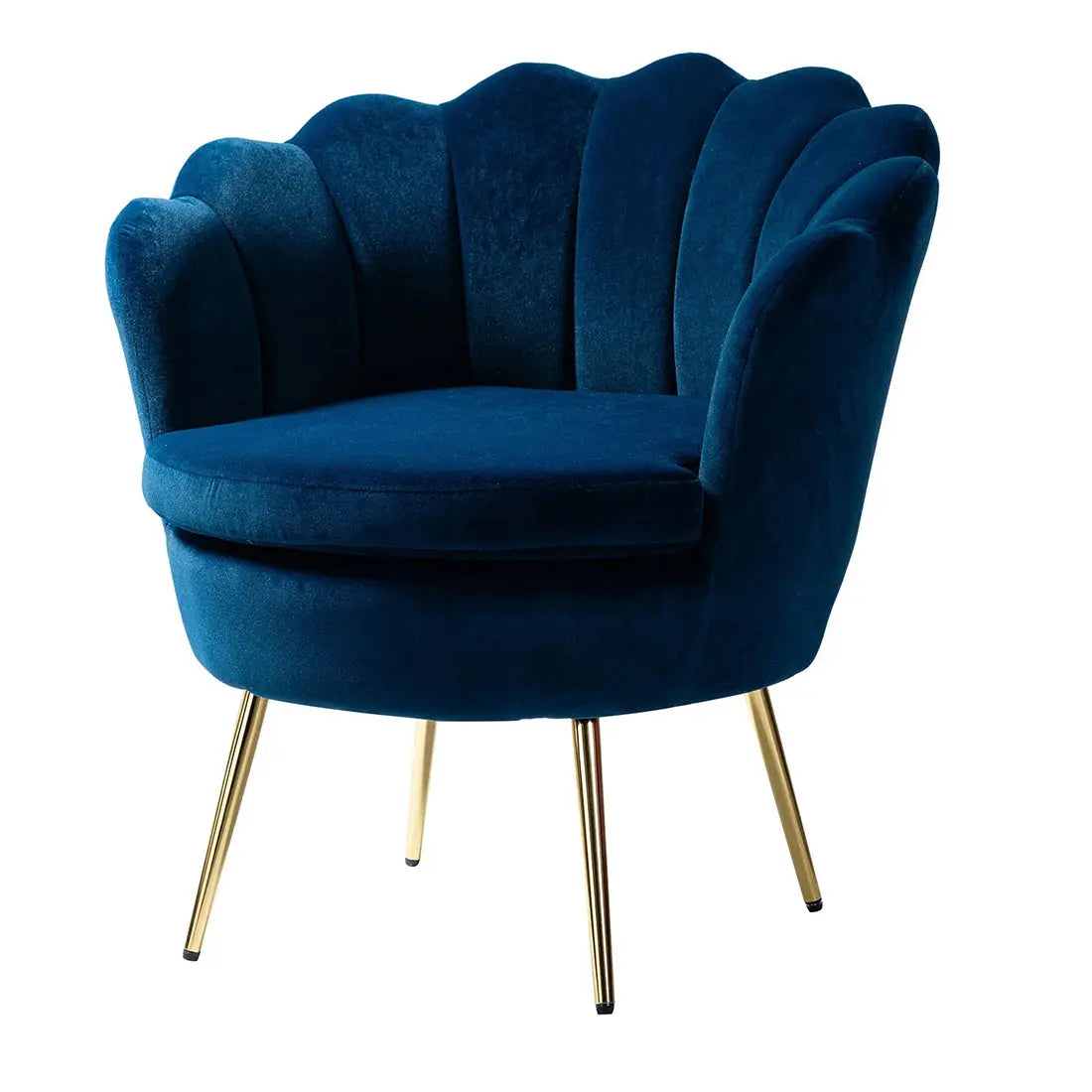 Shell Motif Accent Chair – Blue