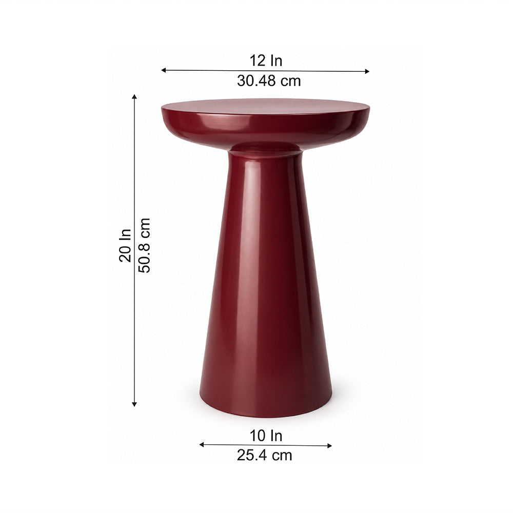 Modern Metal Round Pedestal Side Table