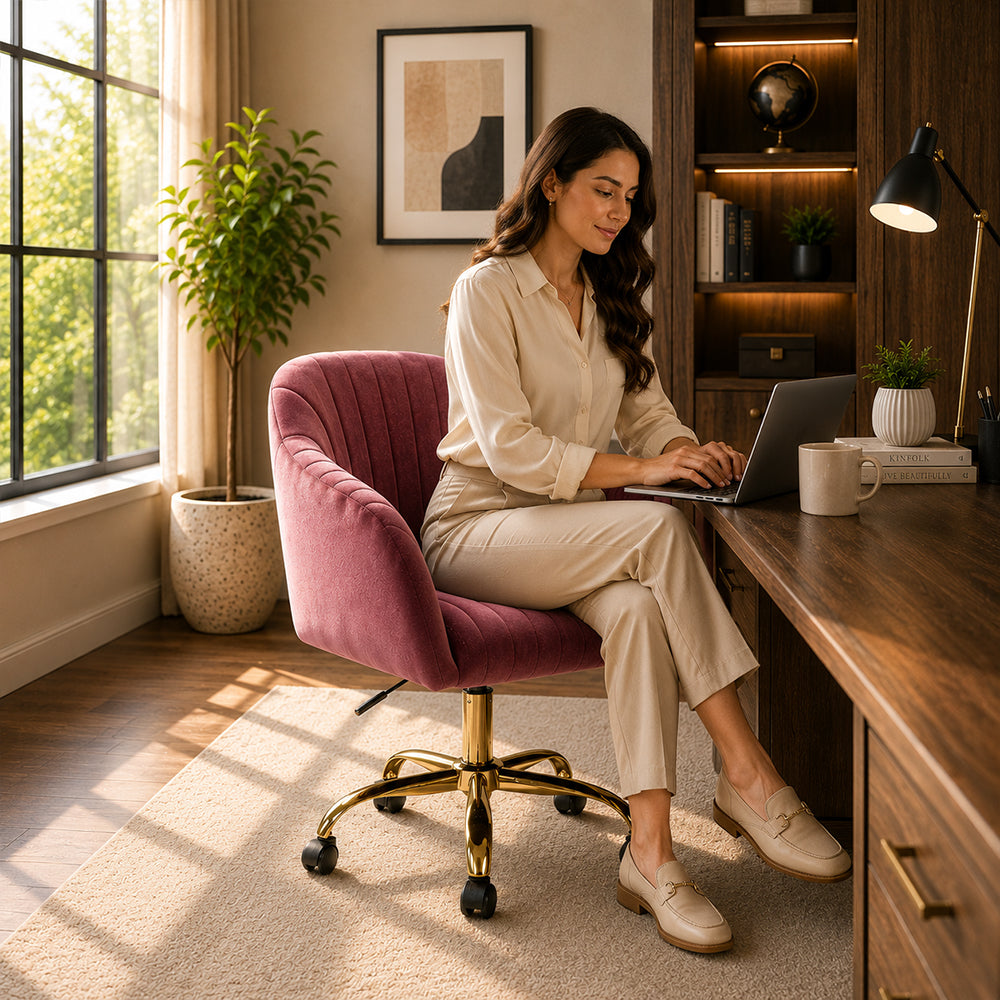 Louise Office Chair| Purple