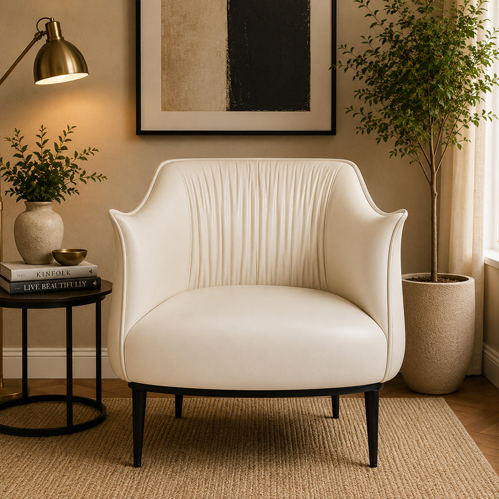 Almeda Lounge Chair| Off-White