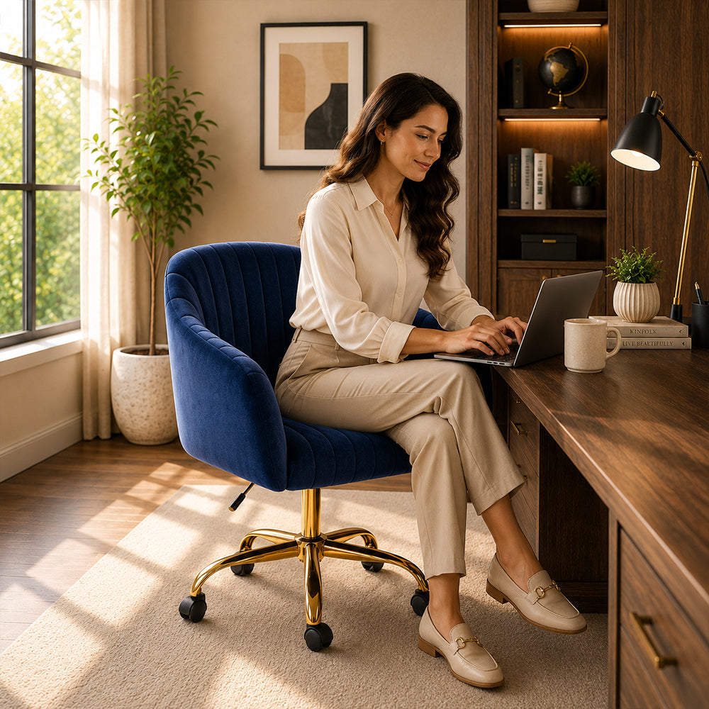Louise Office Chair| Blue