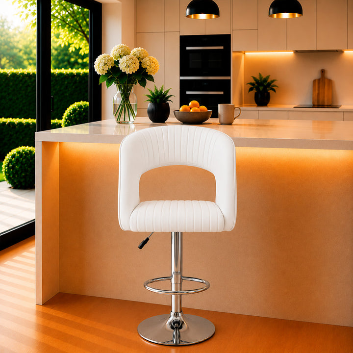 Doe Buck Dee Swiel Bar Stool|White