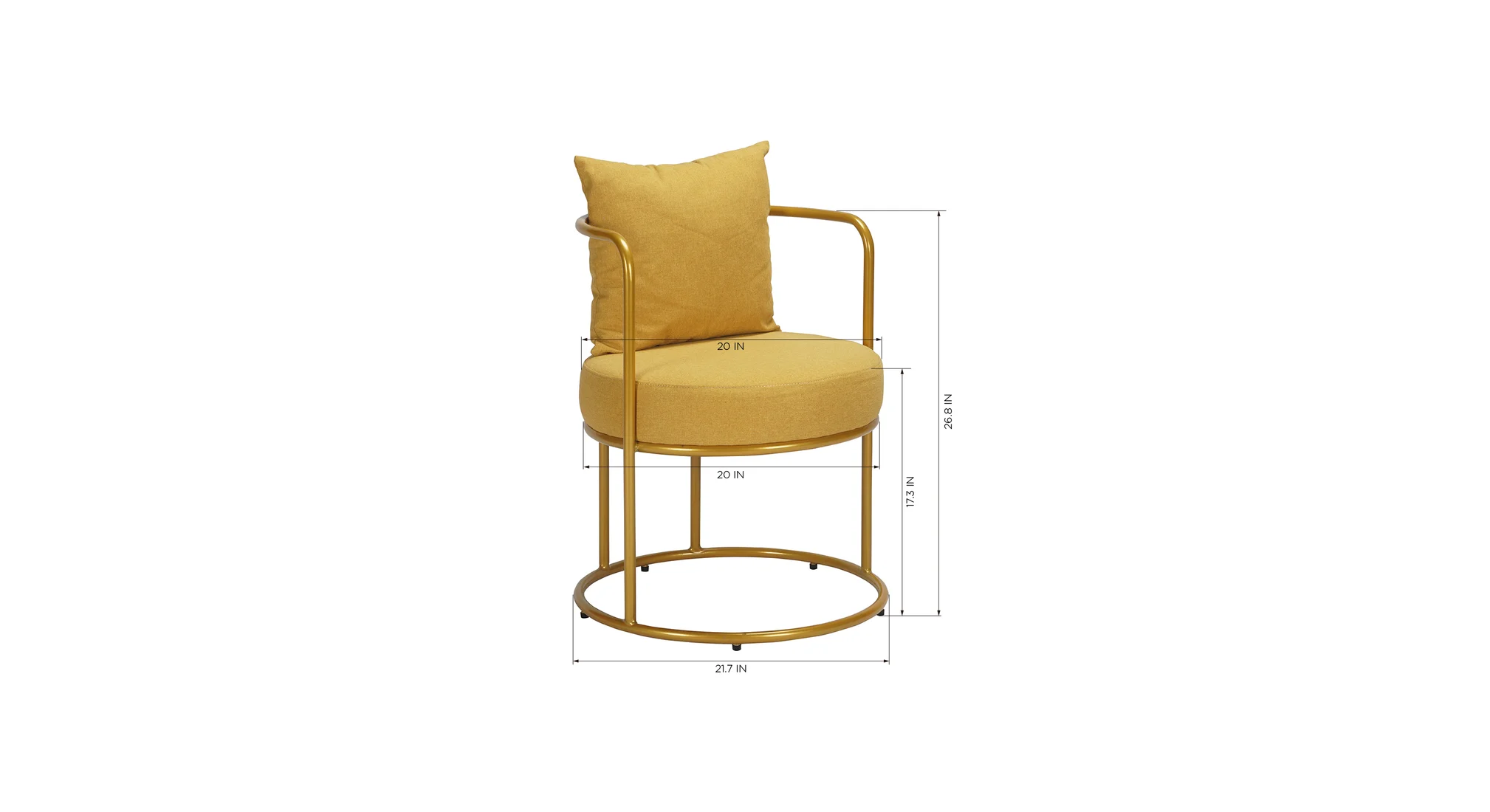 Allex Chair Mustard | Minimalist Side Chair Mustard Yellow