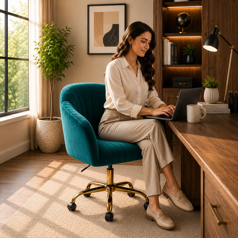 Louise Office Chair| Teal