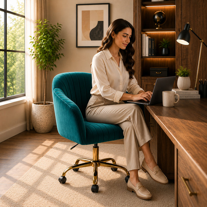 Louise Office Chair| Teal