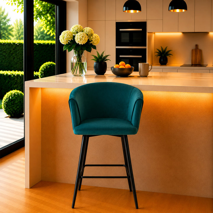 Doe Buck Clea Barstool|Teal