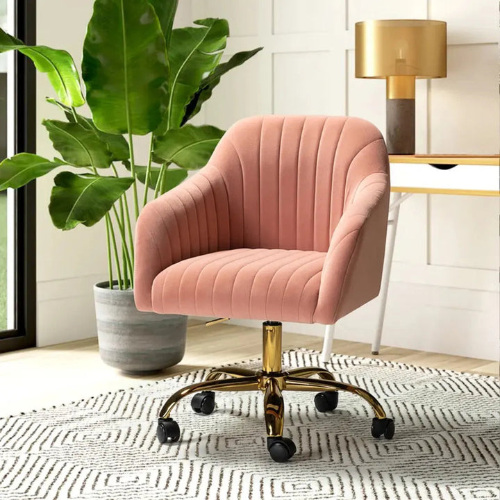 Louise Upholstered Task Chair – Pink