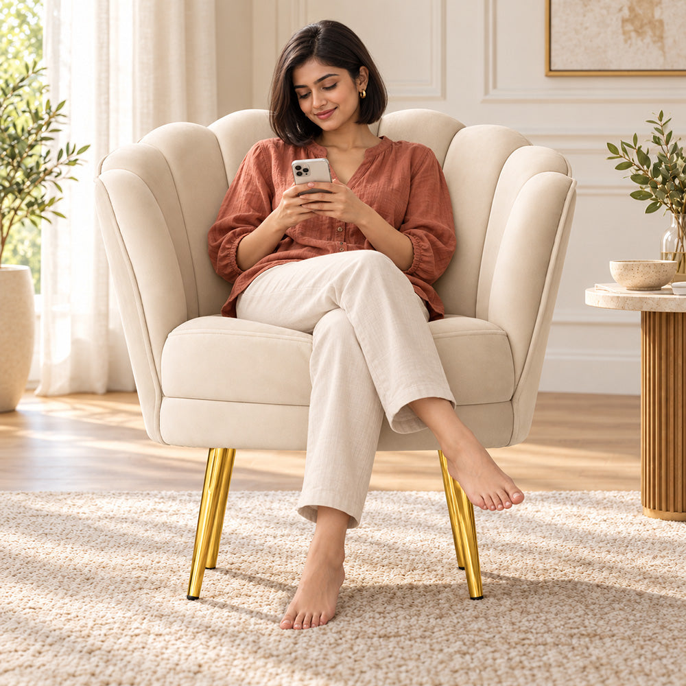 Shell Motif Accent Chair