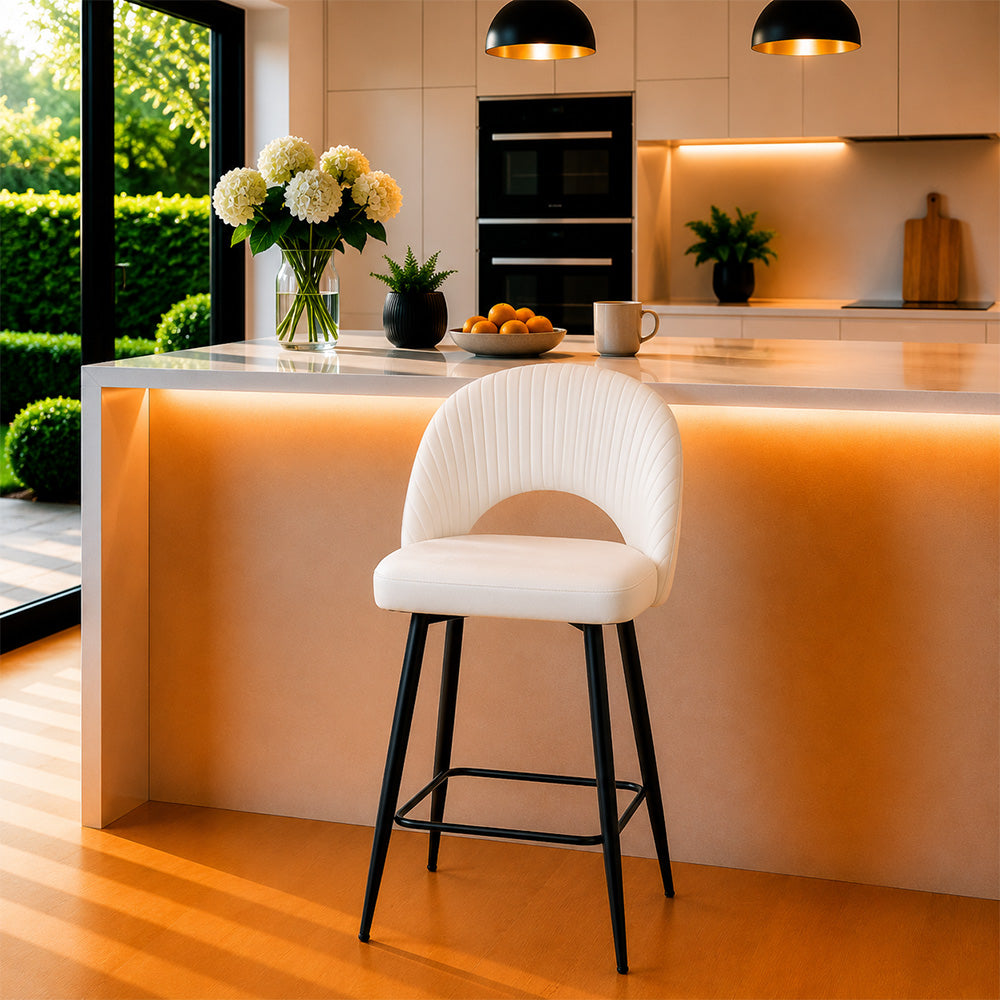 Doe Buck Elmore Bar Stool|White