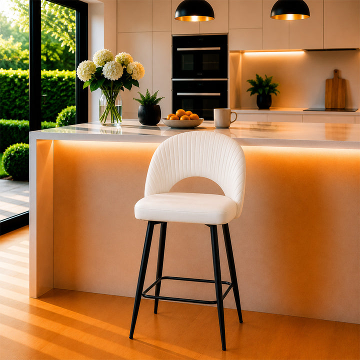 Doe Buck Elmore Bar Stool|White