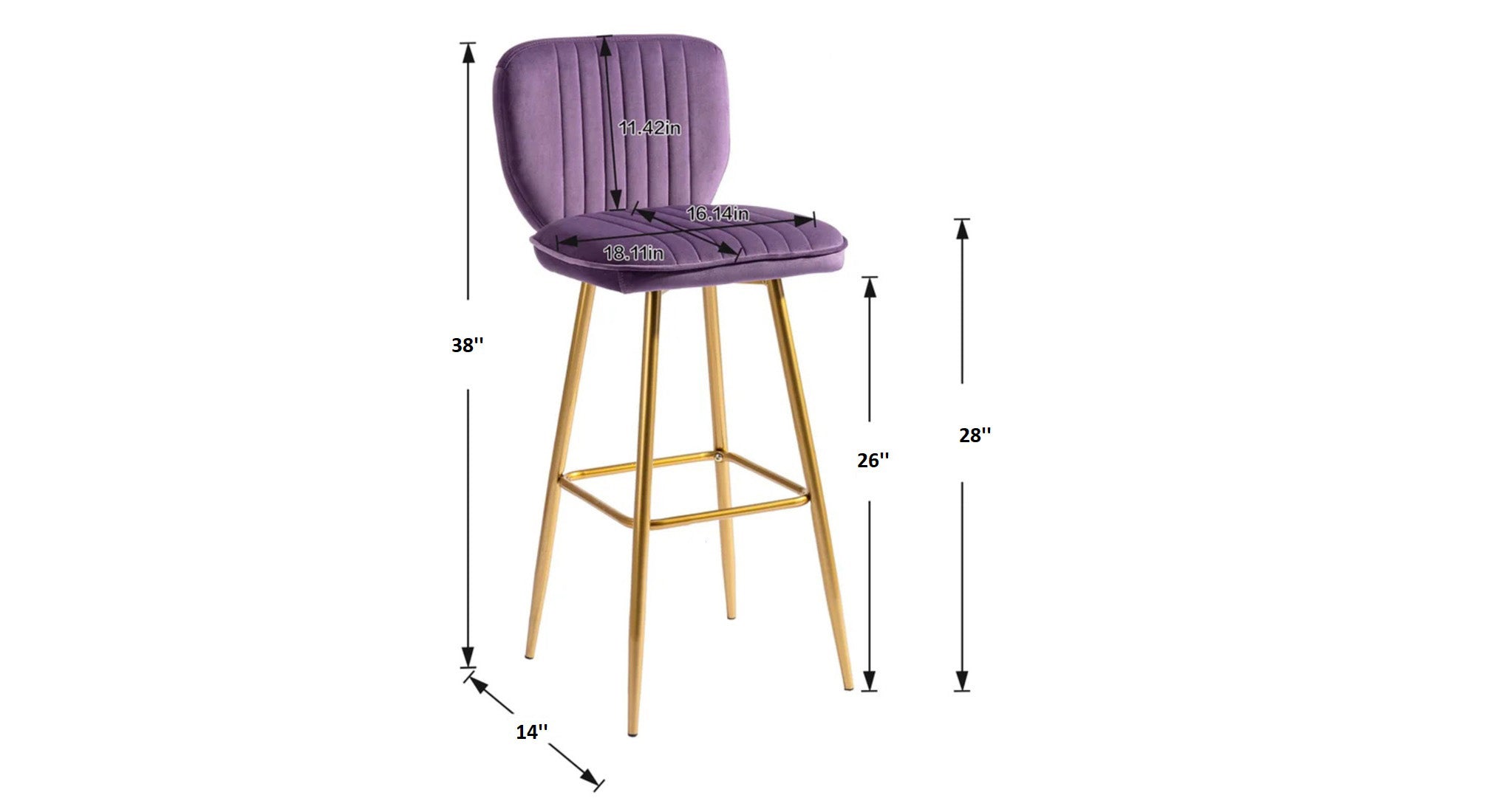 Rafael Bar Stool - Purple
