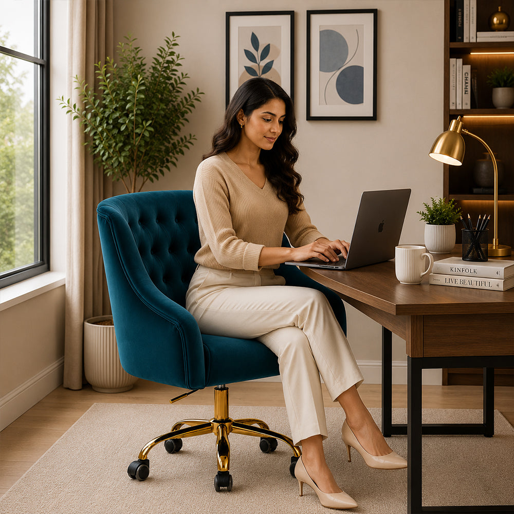Clemence Office Chair |Teal