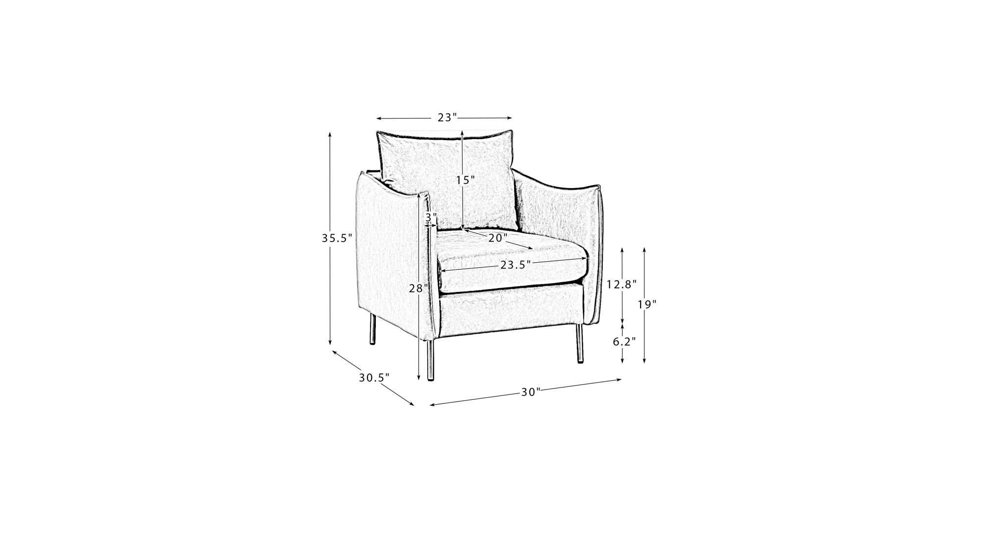 Lucas Accent Chair Tan | Mid Century Accent Chair Tan Brown