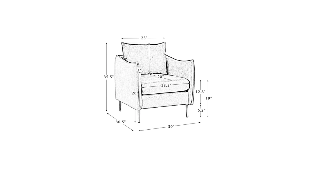 Lucas Accent Chair Tan | Mid Century Accent Chair Tan Brown